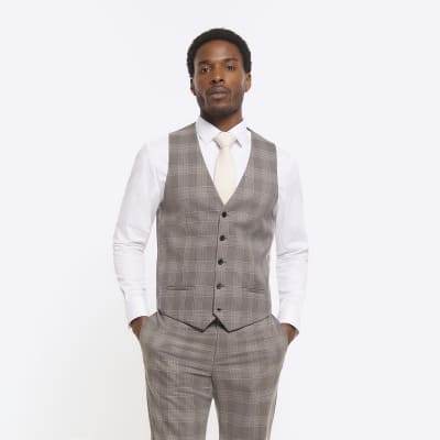 Grey slim outlet fit waistcoat