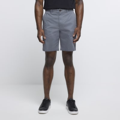 Grey slim fit chino shorts River Island