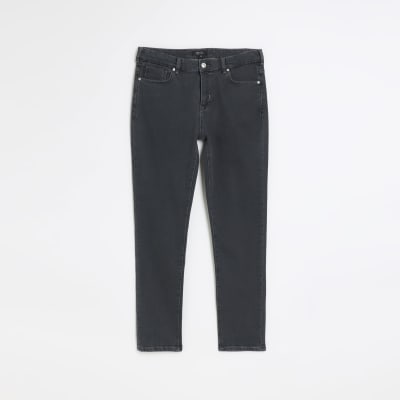 Grey slim fit faded jeans | River Island