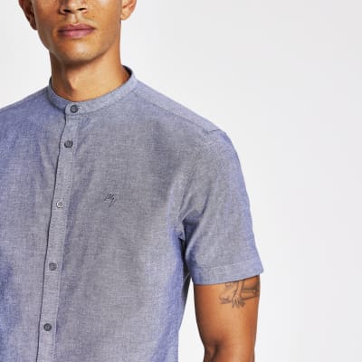 slim fit grandad shirt