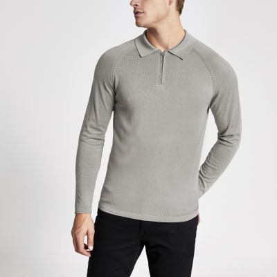 river island long sleeve polo