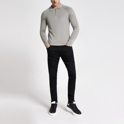 river island long sleeve polo