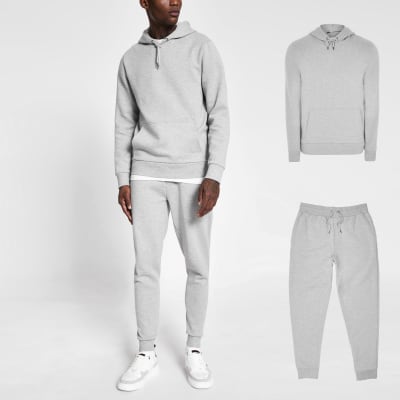 grey slim tracksuit