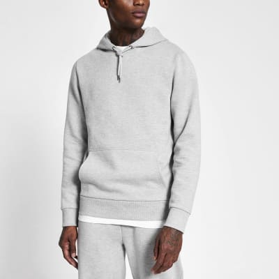 slim fit grey hoodie