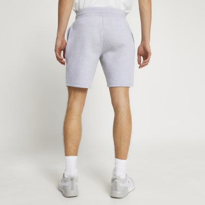 Grey slim fit jersey shorts River Island