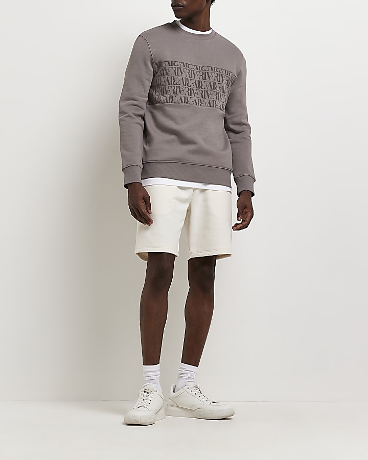 Grey Slim fit RI monogram sweatshirt