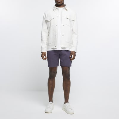 Grey slim fit shorts