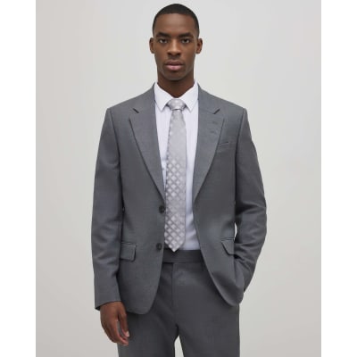 River Island Grey Slim Fit Stretch Suit Jacket