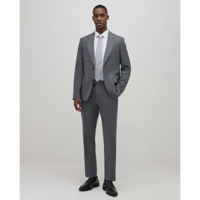 Grey Slim Fit Suit Trousers