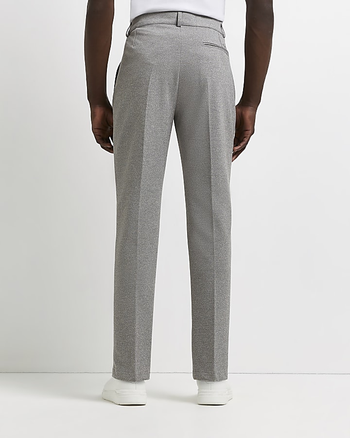 Grey slim fit twill trousers