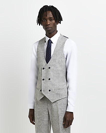 Grey slim fit waistcoat
