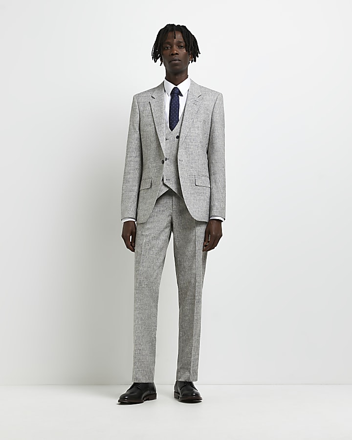 Grey slim fit waistcoat