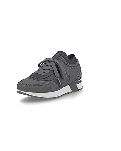 360 degree animation of product Grey slip on trainers frame-0