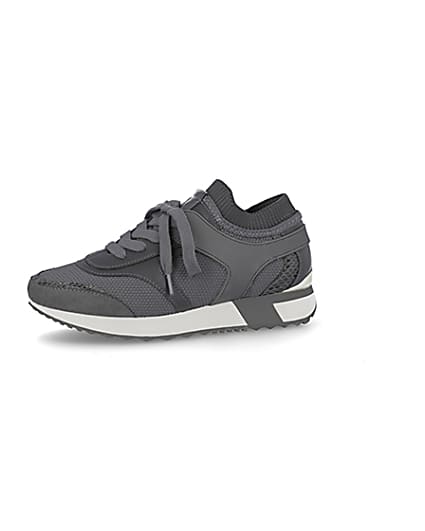 360 degree animation of product Grey slip on trainers frame-2
