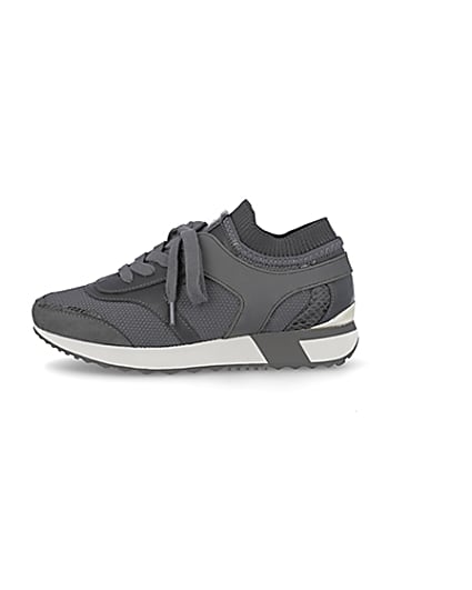 360 degree animation of product Grey slip on trainers frame-3