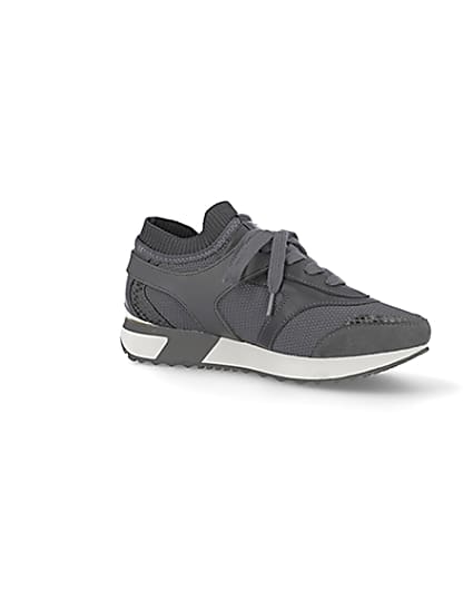 360 degree animation of product Grey slip on trainers frame-17