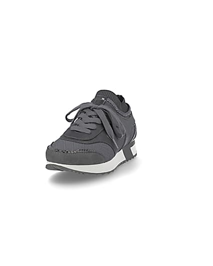 360 degree animation of product Grey slip on trainers frame-23