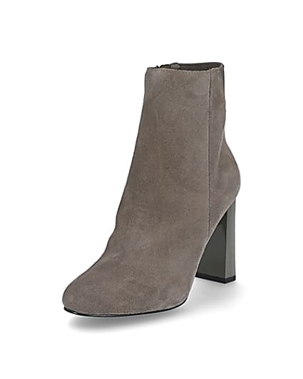 360 degree animation of product Grey smart heeled ankle boots frame-0