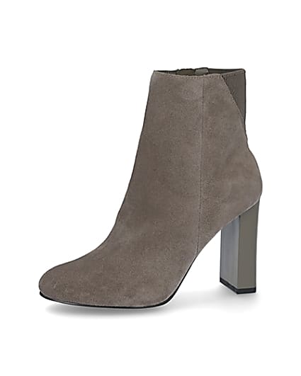 360 degree animation of product Grey smart heeled ankle boots frame-2