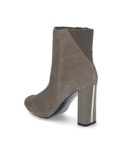 360 degree animation of product Grey smart heeled ankle boots frame-6