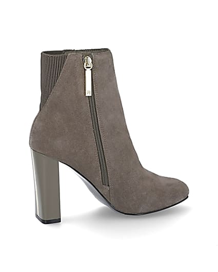 360 degree animation of product Grey smart heeled ankle boots frame-14