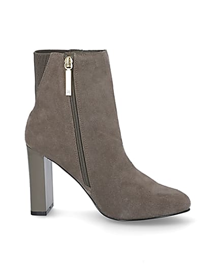 360 degree animation of product Grey smart heeled ankle boots frame-16
