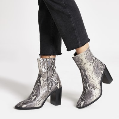 snake print sock boot