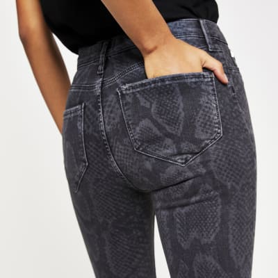 river island snake print jeans