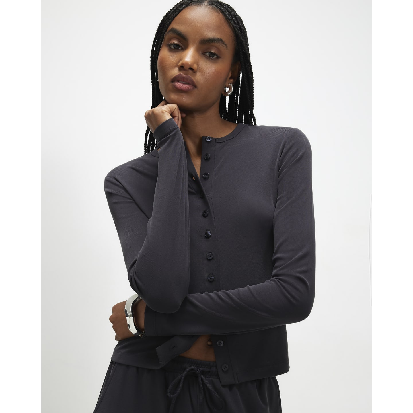 River Island Grey Soft Touch Long Sleeve Top — photo 1 of 1