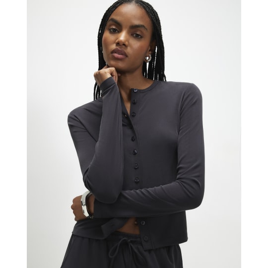 River Island Grey Soft Touch Long Sleeve Top