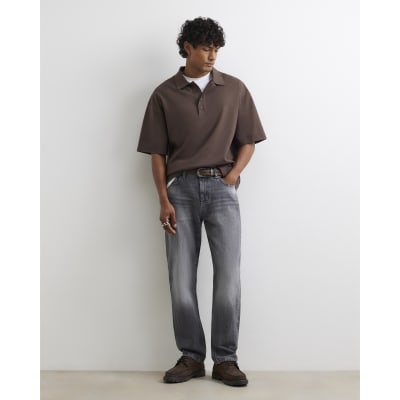 Grey Straight Fit Jeans