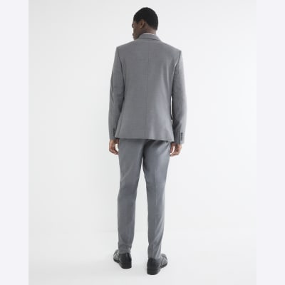 Grey Stretch Slim Fit Suit Trousers River Island