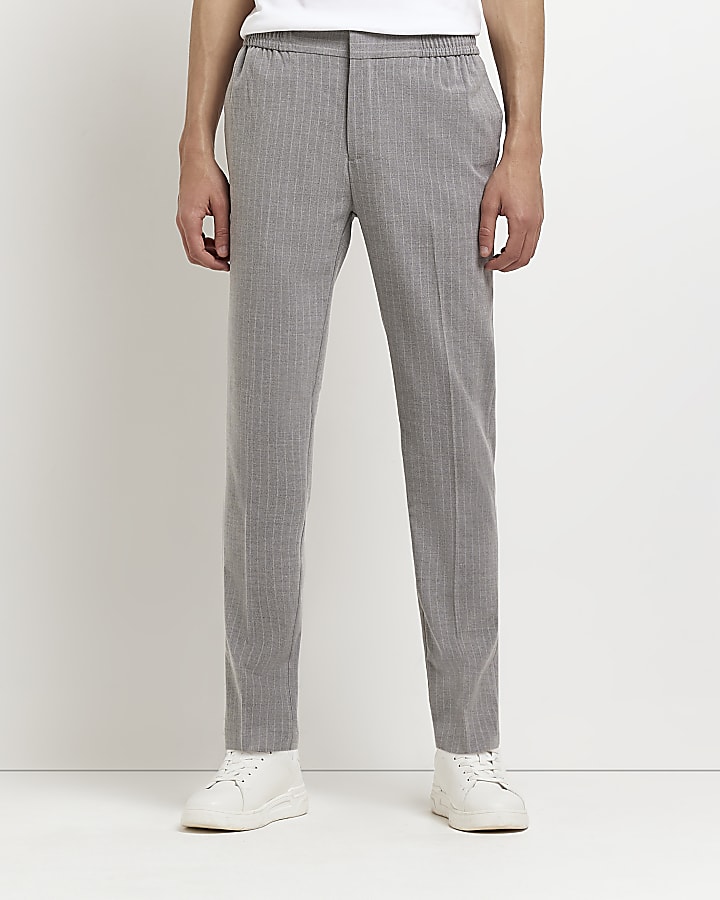 Grey Stripe Slim fit trousers