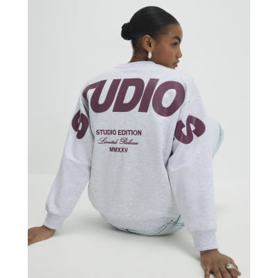 Grey Studio Graphic Oversized Sweatshirt