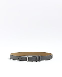 Grey suede belt