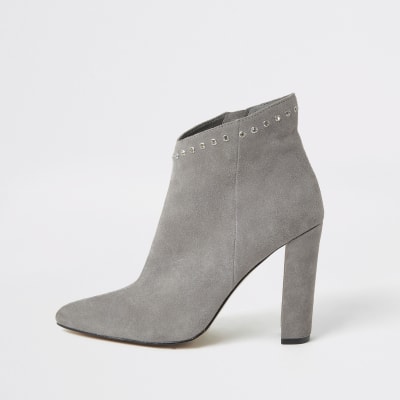 grey suede ankle boots