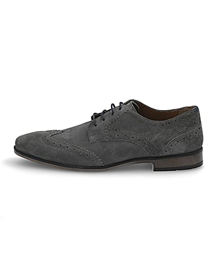 360 degree animation of product Grey suede lace-up brogues frame-3