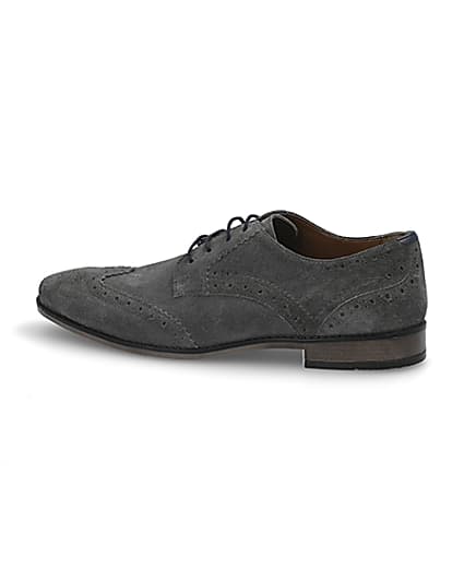 360 degree animation of product Grey suede lace-up brogues frame-4