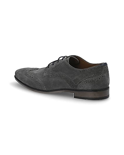 360 degree animation of product Grey suede lace-up brogues frame-5