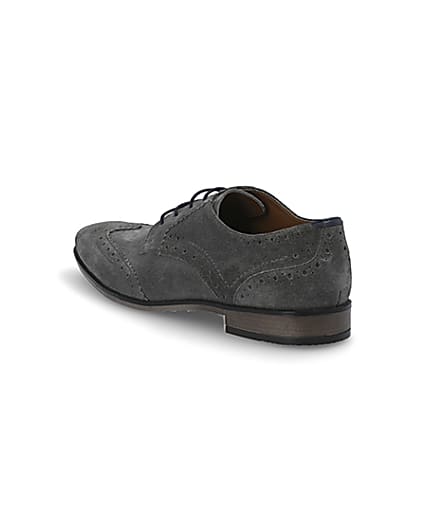 360 degree animation of product Grey suede lace-up brogues frame-6
