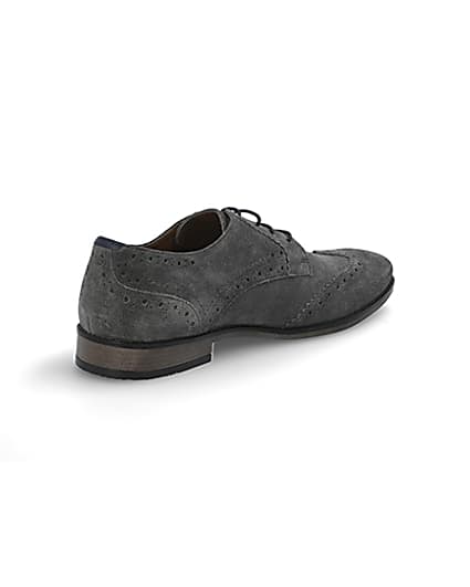 360 degree animation of product Grey suede lace-up brogues frame-12