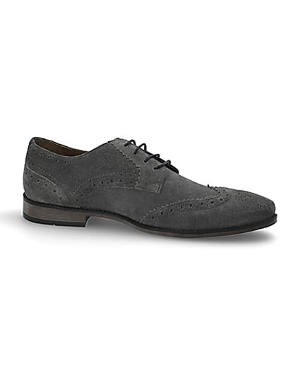 360 degree animation of product Grey suede lace-up brogues frame-16