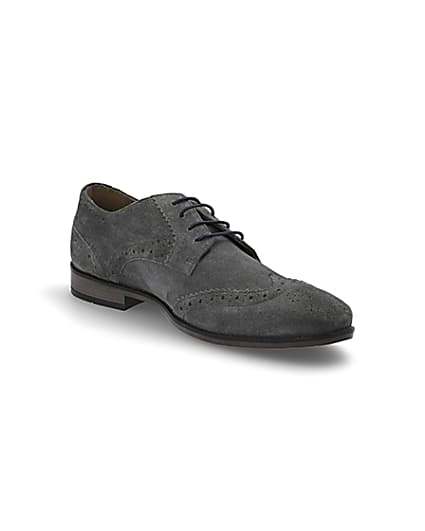 360 degree animation of product Grey suede lace-up brogues frame-18