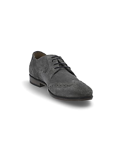 360 degree animation of product Grey suede lace-up brogues frame-19