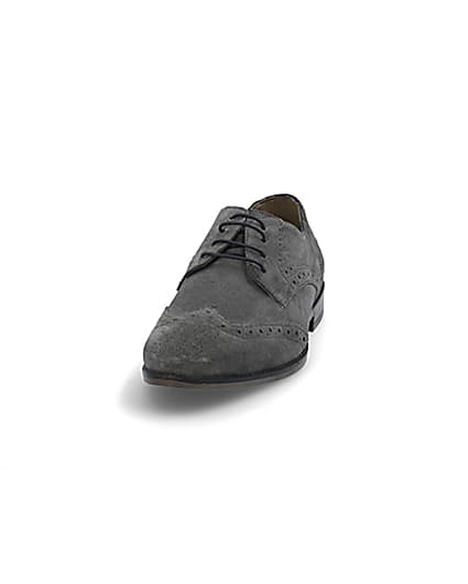 360 degree animation of product Grey suede lace-up brogues frame-22