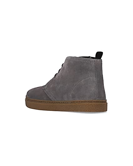 360 degree animation of product Grey Suede lace up Chukka boots frame-6