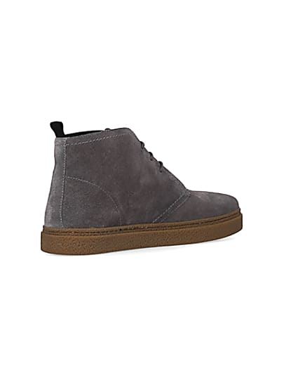 360 degree animation of product Grey Suede lace up Chukka boots frame-12