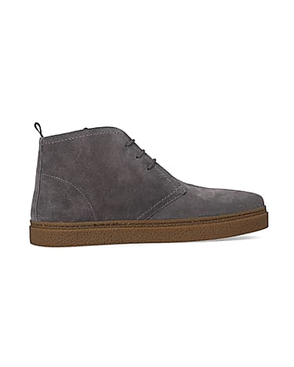 360 degree animation of product Grey Suede lace up Chukka boots frame-14