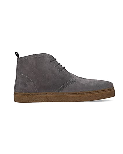 360 degree animation of product Grey Suede lace up Chukka boots frame-15