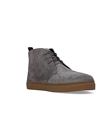 360 degree animation of product Grey Suede lace up Chukka boots frame-18